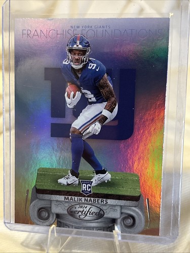 Malik Nabors 2024 Panini Certificado RC Franquicia Fundaciones Novato #9 Gigantes - Imagen 2 de 4