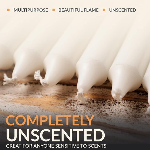 Traditional Shabbat Candle Sticks [72-Pack] - Unscented Taper Candles with 3 ... - Picture 16 of 18