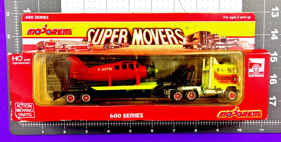 Majorette Super Movers Plane Transport 600 Series HTF #601 Airplane & Flatbed JT - Image 3 of 4