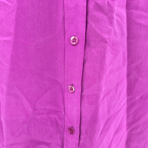 Equipment Femme 100 % Seide Magenta Knopfleiste Bluse Damen Medium - Bild 3 von 4