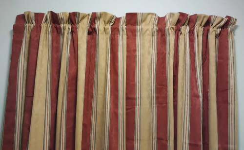 4 cortinas forradas de bolsillo Waverly Home Classics capuleto a rayas antiguas con varilla dorada 84"L - Imagen 3 de 11
