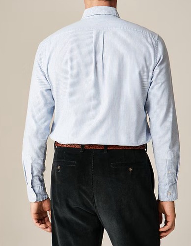 J Crew Broken-in Organic Cotton Oxford Shirt Classic Fit Blue Stripe Large NEU - Bild 3 von 8