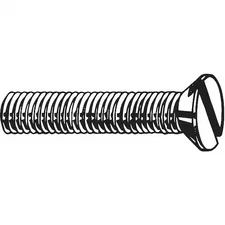 M5-0.80 X 20 Mm Slotted Flat Machine Screw, Plain 18-8 Stainless Steel, 100 Pk,