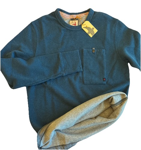 Neu mit Etikett Relwen Micro Waffle Crew, exklusiv, Langarm, Herren Größe S, blau - Bild 1 von 8