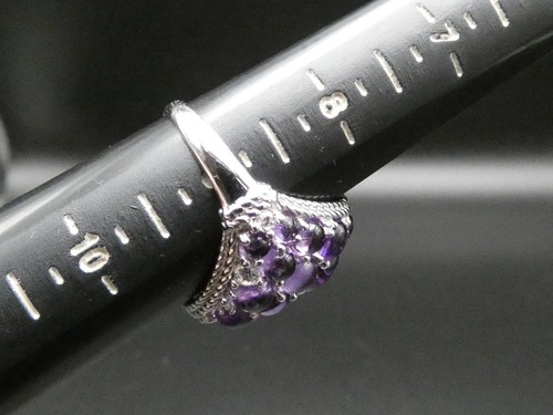 Judith Ripka Sterling Silver amethyst cobochon cluster dome ring size 9 - Picture 2 of 14