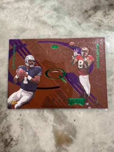John Elway Reggie White Terrell Owens Moon 1997 Playoff Leathers Quads Insert - Picture 2 of 4