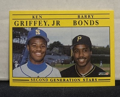 1991 FLEER - 2ND GENERATION STARS - KEN GRIFFEY JR. / BARRY BONDS  #710 1a