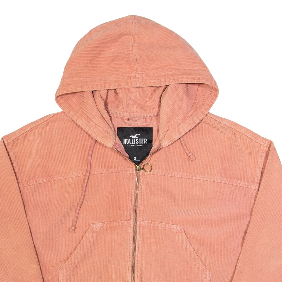 Chaqueta de pana rosa con capucha HOLLISTER para mujer S Foto 2 de 4