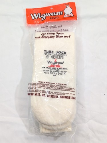 Calze tubolari Wigwam vintage/vecchie 601 Kushionall strisce verdi 1 paio taglia 9-15  - Foto 3 di 3