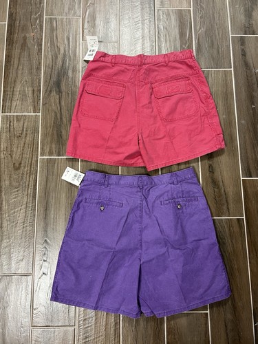 Lotto di 2 pantaloni corti chino vintage Woolrich kaki viola/rosa taglia 36R - Foto 2 di 6