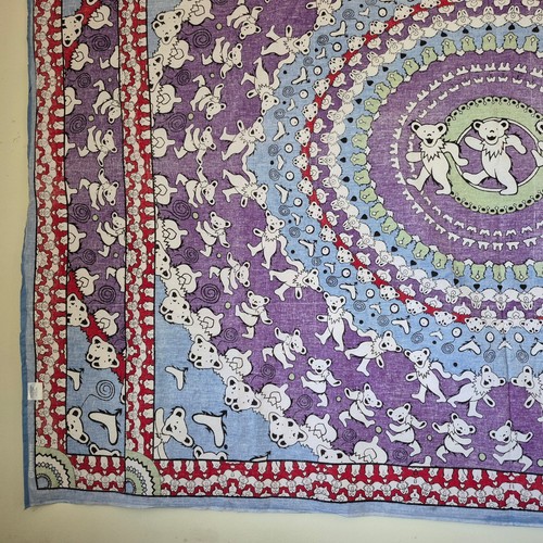 Vtg 2003 Grateful Dead Mandala Dancing Bears 82x60" Sunshine Joy 3D Tapestry - Picture 13 of 20