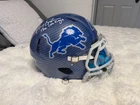 BARRY SANDERS + CALVIN JOHNSON DUAL AUTO SIGNED F/S SPEED CARBON HELMET BECKETT