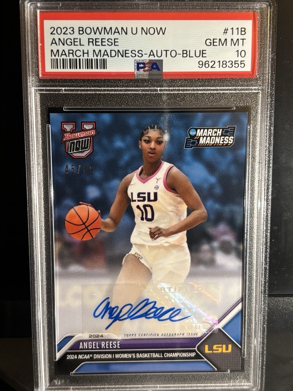 2023 BOWMAN U NOW MARCH MADNESS AUTO-BLUE ANGEL REESE ROOKIE RC /49 PSA 10 AUTO