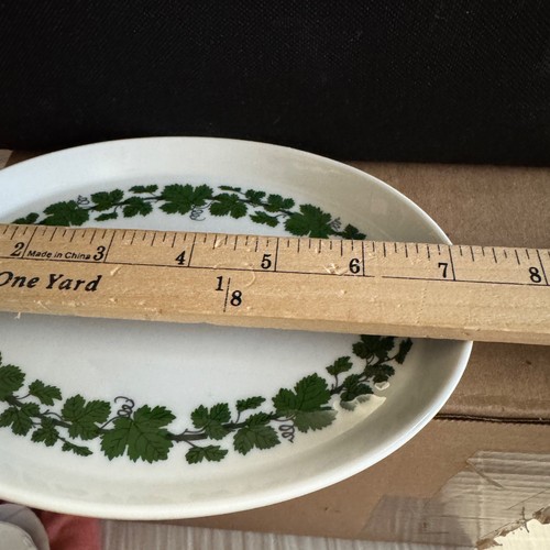 Plato para servir pequeño ovalado Meissen espadas Weinlaub hoja de vid Alemania - Imagen 6 de 8