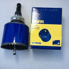 Irwin Weldtec 2-3/8”-60mm Bi-Metal Hole Saw USA Made & Century Hole Saw Arbor