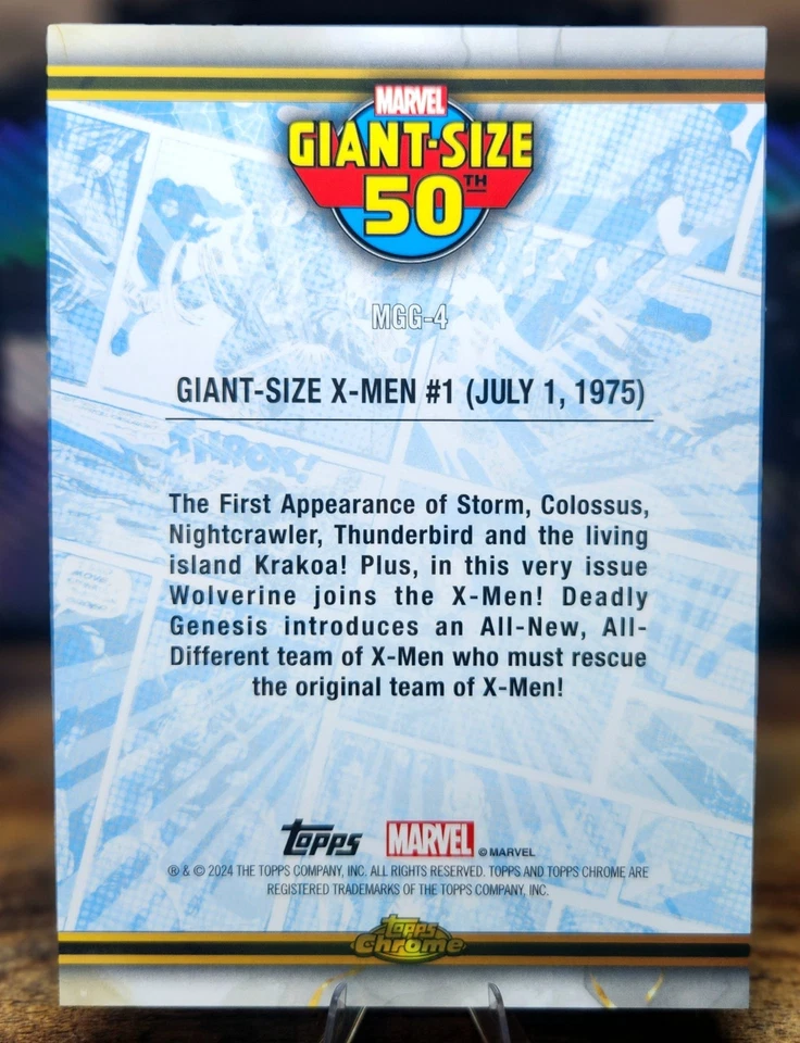 2024 Topps Chrome Marvel Giant Sized Box Topper Orange /25 MGG-4 X-Men - Image 2 of 2