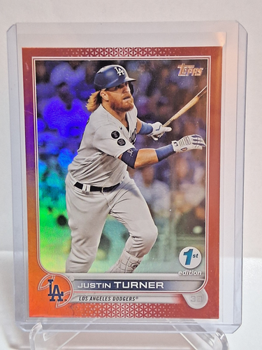 2022 Topps 1st Edition JUSTIN TURNER Red #26/50 L.A. Dodgers #257 - Picture 1 of 4