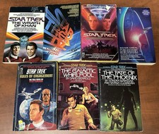 LOT 7 Star Trek Novels Movies 2,4,5,7 3 TOS Novels Used, See Photos