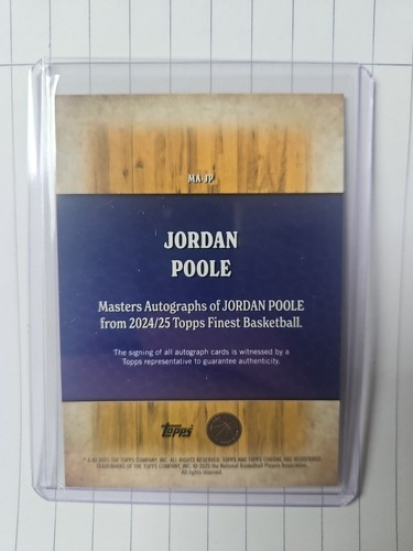 2024-25 Topps Finest Jordan Poole Masters BLUE GEOMETRIC AUTO AUTOGRAPH 57/99 - Bild 3 von 3
