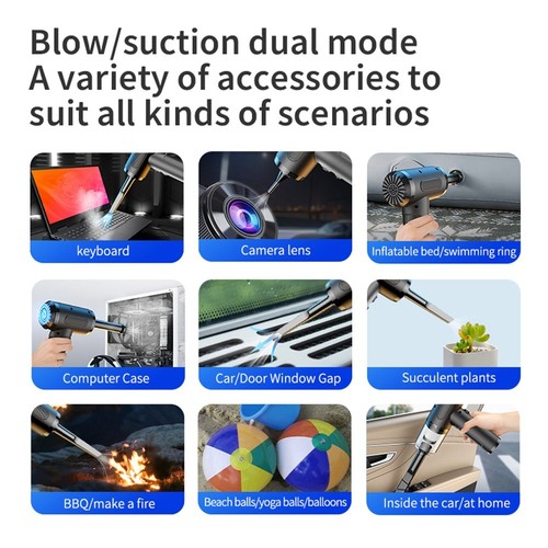 3X(Cordless Air Duster Blower Cleaner USB Charging Computer Household8318 - Afbeelding 6 van 10