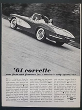 1960 PRINT AD Corvette "New Form & Fineness for America's only sports Car"