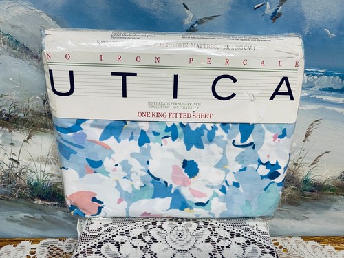 Utica J.P Stevens King Fitted Sheet Monet Floral Percale New/Sealed - Picture 5 of 5