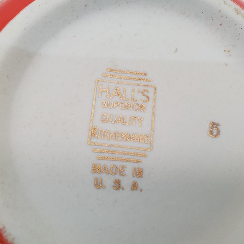 VTG Hall’s Superior Red Ball Teapot MCM USA – 5" Streamline Art Deco Style - Picture 11 of 13