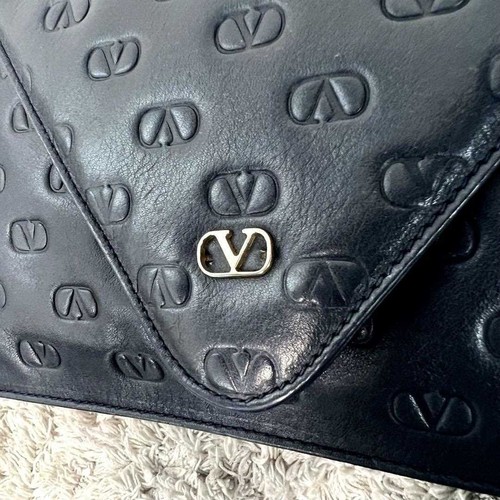 Pre-owned VALENTINO Women's Shoulder Bag with Chain, Navy, from Japan - Picture 10 of 13