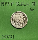 1917-P Buffalo 🦬 Indian Head Nickel 5c Cent Piece Good