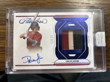 DRUW JONES #/15 2023 PANINI FLAWLESS ON CARD AUTO 2 COLOR PATCH SAPPHIRE RC
