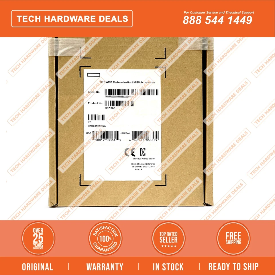 Q1K38A  RETAIL BOX HPE AMD Radeon Instinct MI25 Graphics Accelerator - Image 2 of 2