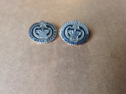 Set aus zwei verschiedenen U.S. Army Drill Sergeant "This We'll Defend" Anstecknadeln