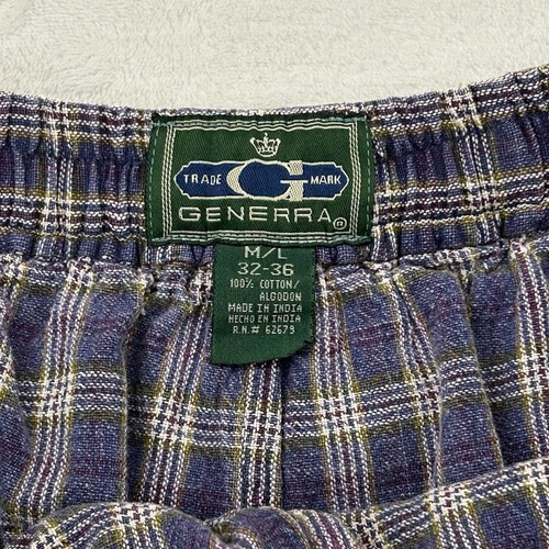 Vintage 90s Gennera Faded Purple Plaid Flannel Sweatpants Loungewear Men’s L 32 - Picture 10 of 14