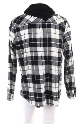 COTTON ON kariertes Hemd Layer Look Kapuze XXL schwarz-weiß - Bild 2 von 3