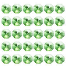 30 x K9 Crystal Octagon Beads 2 Holes 14mm Chandelier Prisms Light Green