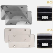 2X Premium License Plate Shield Cover Bubble Universal Fitment Protector License