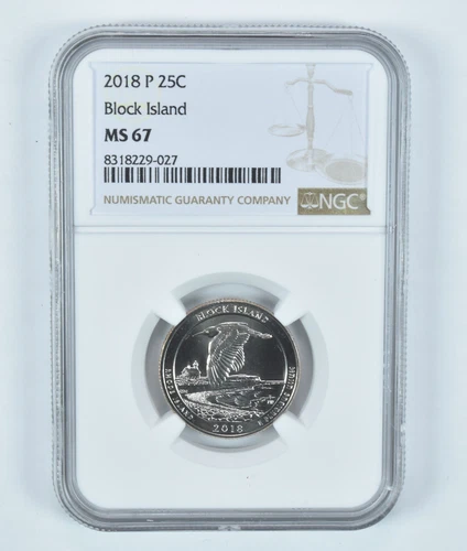 2018-P Washington Quarter Block Island ATB MS67 NGC