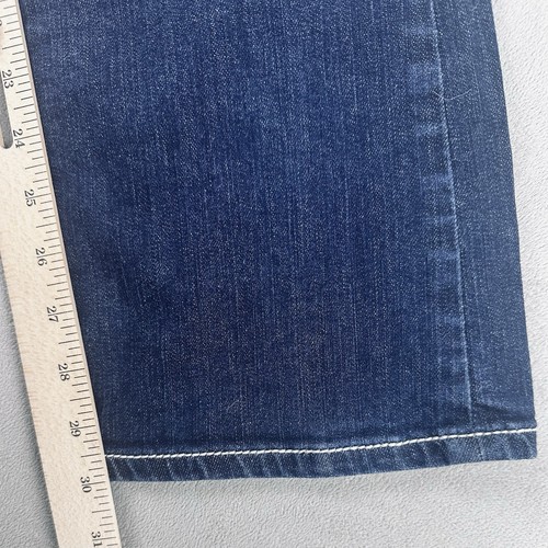 BKE Stella Jeans 25 R x 30 Blue Boot Stretch Low Rise Dark Wash Embellished - Picture 14 of 14