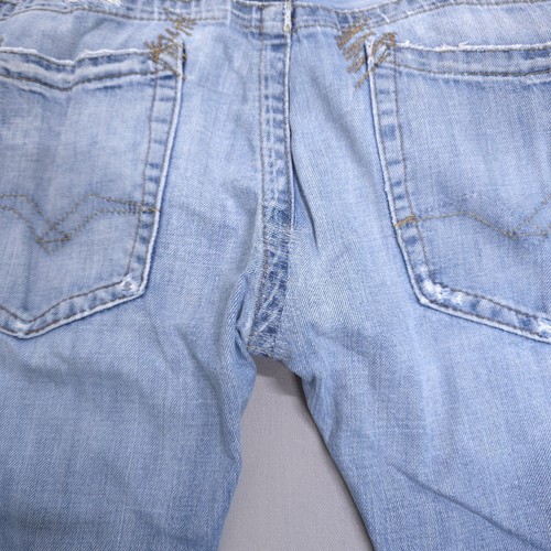 Replay Jeans Uomo 34x32 Blu Distrutto Slim Bootcut Anticato Lavaggio Leggero MV920A - Foto 10 di 23