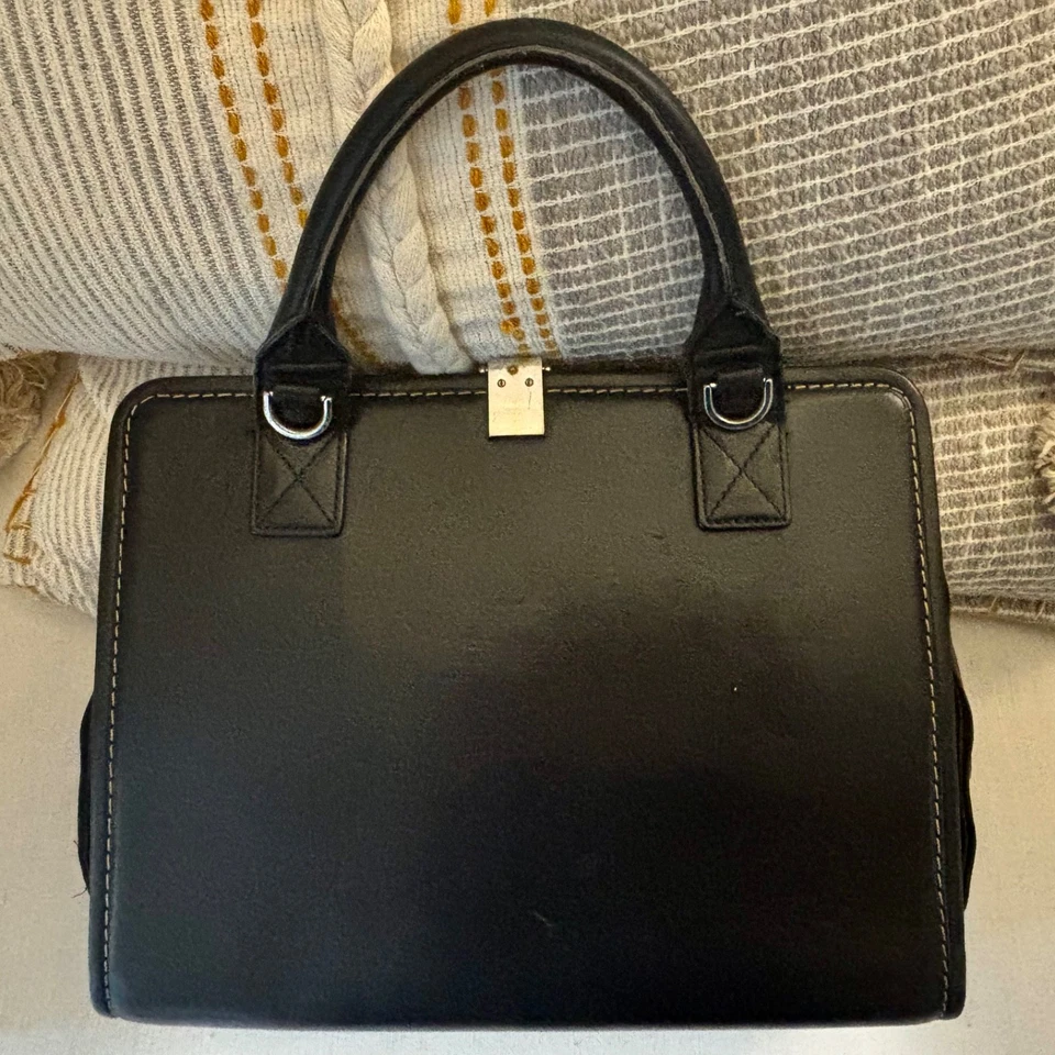 ALEXANDER WANG Unique Black Pebbled Leather Silver Metal Top Handle Bag Mid Size - image 2 of 4