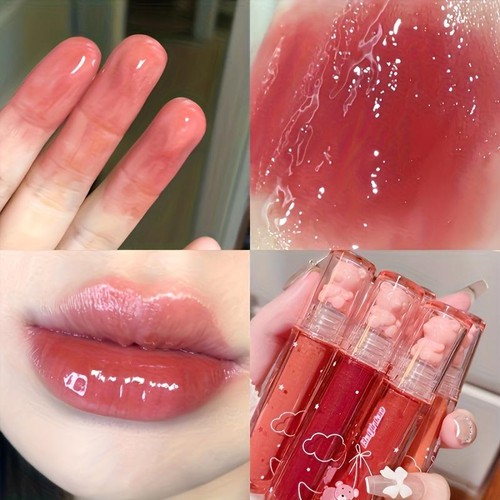 6-Farben Lippenglasur Set Cute Bear Glossy Jelly Tint Langanhaltend Wasserdicht - Bild 4 von 25