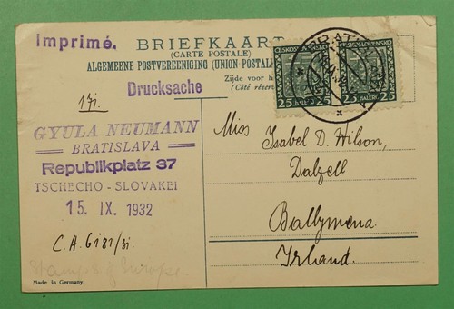 Stamps Depicting Postcard - Netherlands - From CZECHOSLOVAKIA, Stamp - Picture 3 of 3