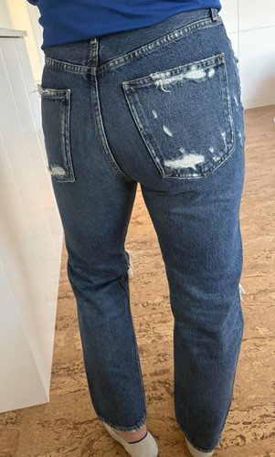 Agolde 90's Mid Rise Loose Fit Jeans Womens 28 Distressed Medium Blue - Bild 9 von 13