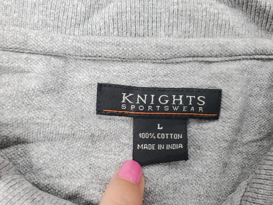 Knights Sportswear мужской большой серый 100% хлопок рубашка-поло короткий рукав - Изображение 3 из 4