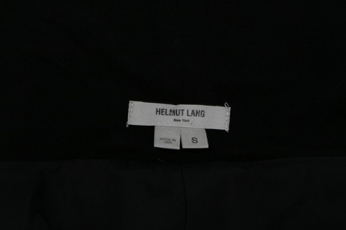 HELMUT LANG Black Suede Cotton Draped Front Moto Jacket Size S - Picture 12 of 12