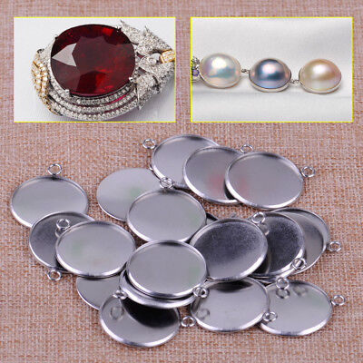 10pcs Rund Charms Anhänger Rohlinge Fassungen Base für 38mm Cabochons