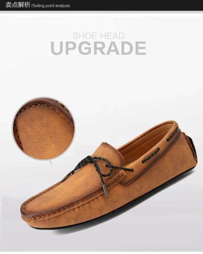 Genuine Leather Men'S Casual Shoes Loafers Moccasins Breathable Driving Shoes - Picture 23 of 27