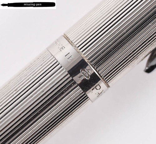 Parker 75 Cartridges Fountain Pen in Silver Plated Stripes with 14K M-nib - Picture 7 of 12