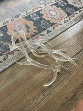 Resin Acrylic Deer Antler Clear Christmas Hunting Decor Rustic Chic Set of 3
