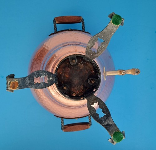 STOCKLI NETSTAL SWISS HAMMERED COPPER SAMOVAR TEAPOT W/BURNER & TRAY HTF - Picture 10 of 16